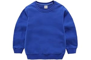AIWUHE Toddler Boys Girls Solid Pullovers Sweatshirt Long Sleeve T-Shirt Kids Cotton Crewneck Thin Tops 1-8 Years Blouse