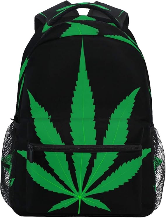 Toprint Marijuana Leaf Hemp Backpack Backpack School Travel Bag Casual Laptop