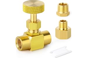 GASHER 1Pcs Brass Replacement Control Needle Valve 1/4" Female NPT X 1/4" Female NPT