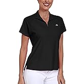 MoFiz Women's Golf Polo Shirt UPF 50+ Sun Protection Quick-Dry Short Sleeve T-Shirt 1/4 Zip Collared Athletic Tennis Tops