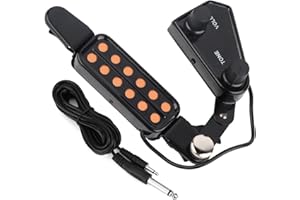 12 Sound Hole Guitar Pickup, Acoustic Electric Magnetic Pickup Transducer with Volume Tone Tuner Kit Guitar Accessories for A