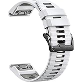 Quickfit 22mm Watch Bands for Garmin Fenix 8 47mm/7/6/5, Sports Silicone Bands Compatible with Garmin Fenix 8 Pro 47mm/7 Pro/6 Pro/5 Plus/Forerunner 935/945/955/965/Approach S60/S62/Epix 2