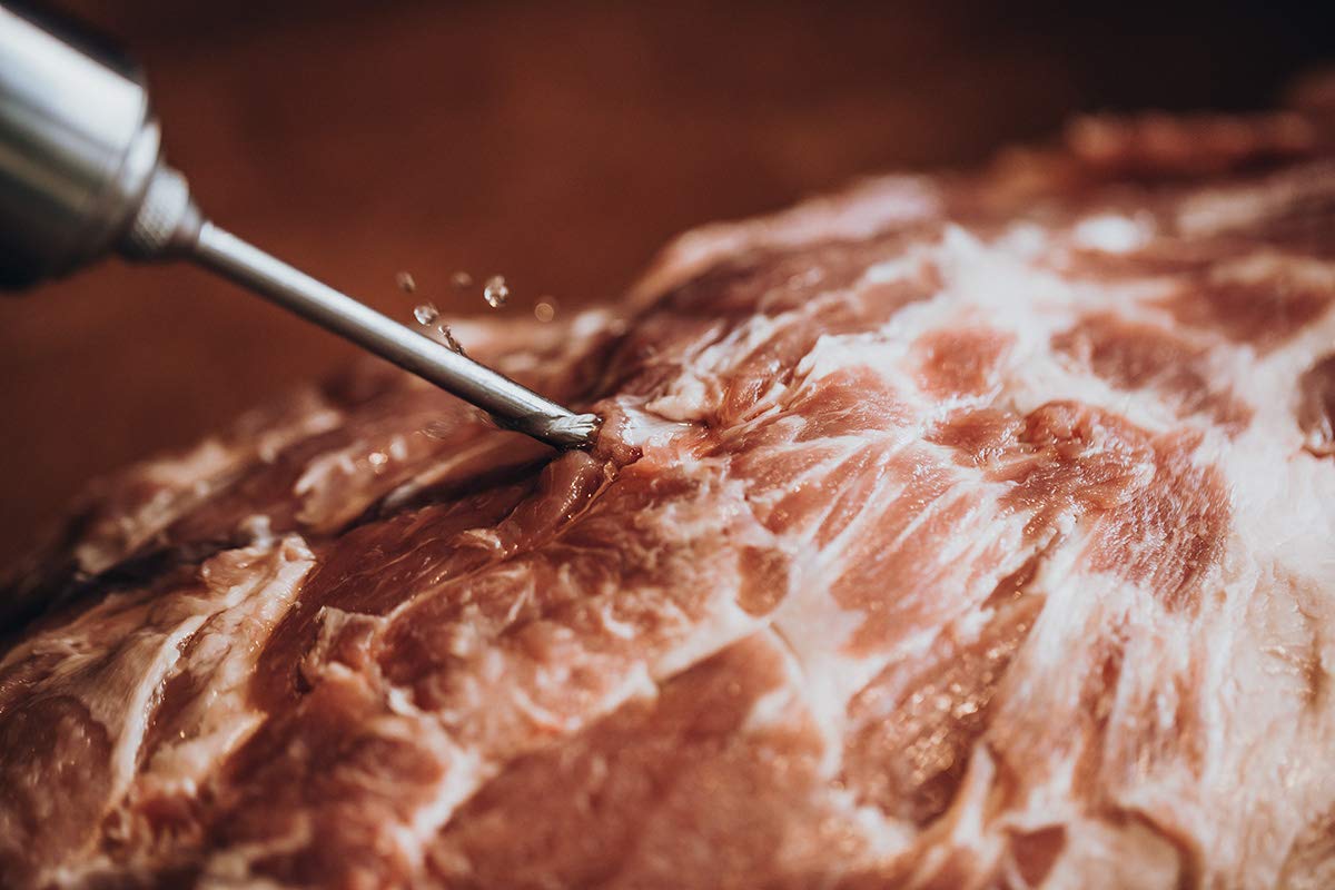 MOESTA-BBQ 10396 Spritze No.1 - Edelstahl Bratenspritze inkl. 5 Nadeln für alle Anwendungen - Edelstahl Marinadenspritze 5