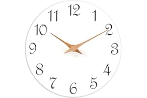 DAXSMY Wall Clock Silent Non Ticking Battery Operated White Simple Mordern 8 Inch Small Clock Decorative for Kitchen, Bathroom, Home,Bedroom, Office (8 Inch)