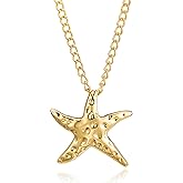AOLIMI Gold Starfish Necklace for Women Dainty Starfish Pendant Necklace Summer Beach Ocean Jewelry