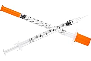 hyddeb 1ml Syringe with 31 Gauge 5/16" Needle, 1cc Lab Sample Syringes, Individually Packaged, Pack of 20