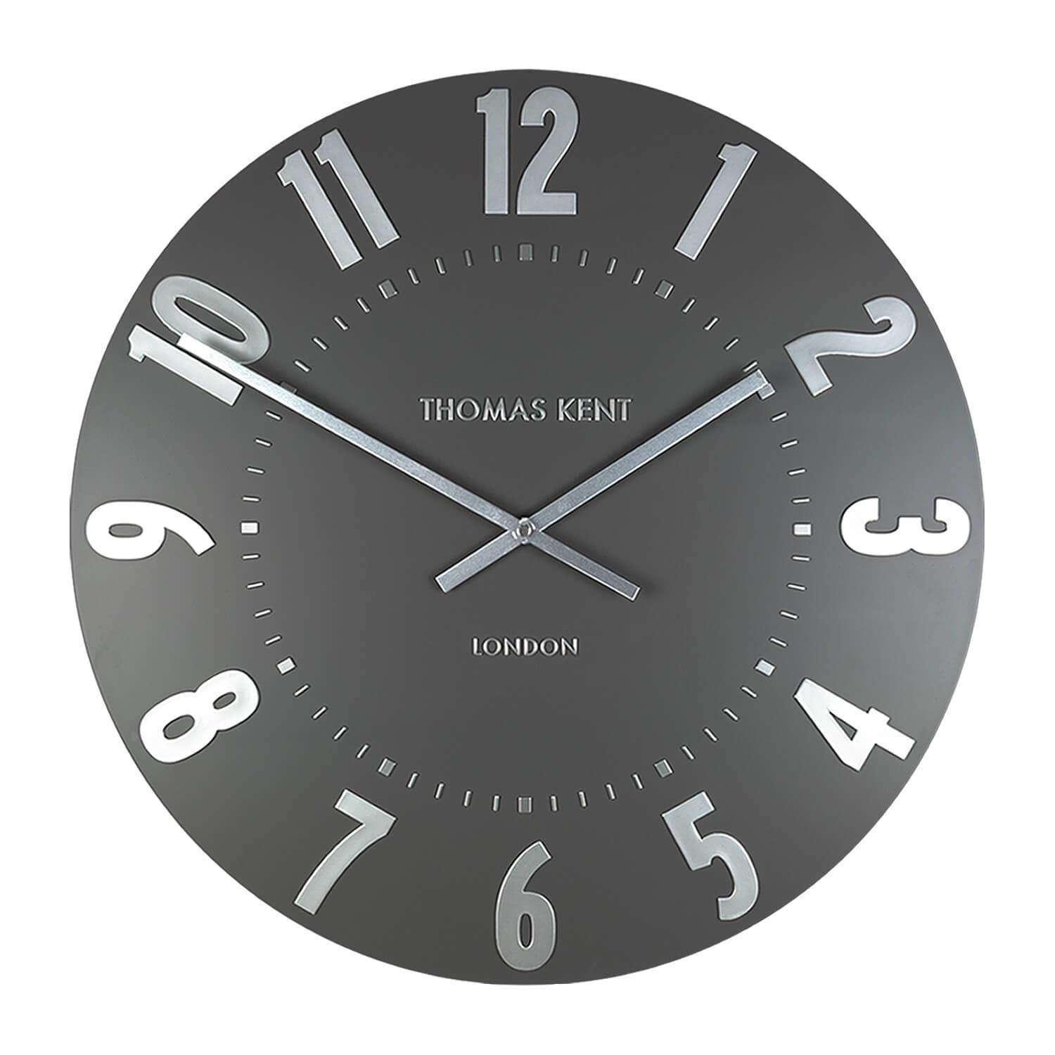 Thomas Kent Graphite Silver Mulberry Design Wall Clock - 20" London