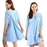 Women's Hospital Gown, Comfortable, Dignified, Convenient for the Elderly and Patients to Wear, Mid-length Sleeves