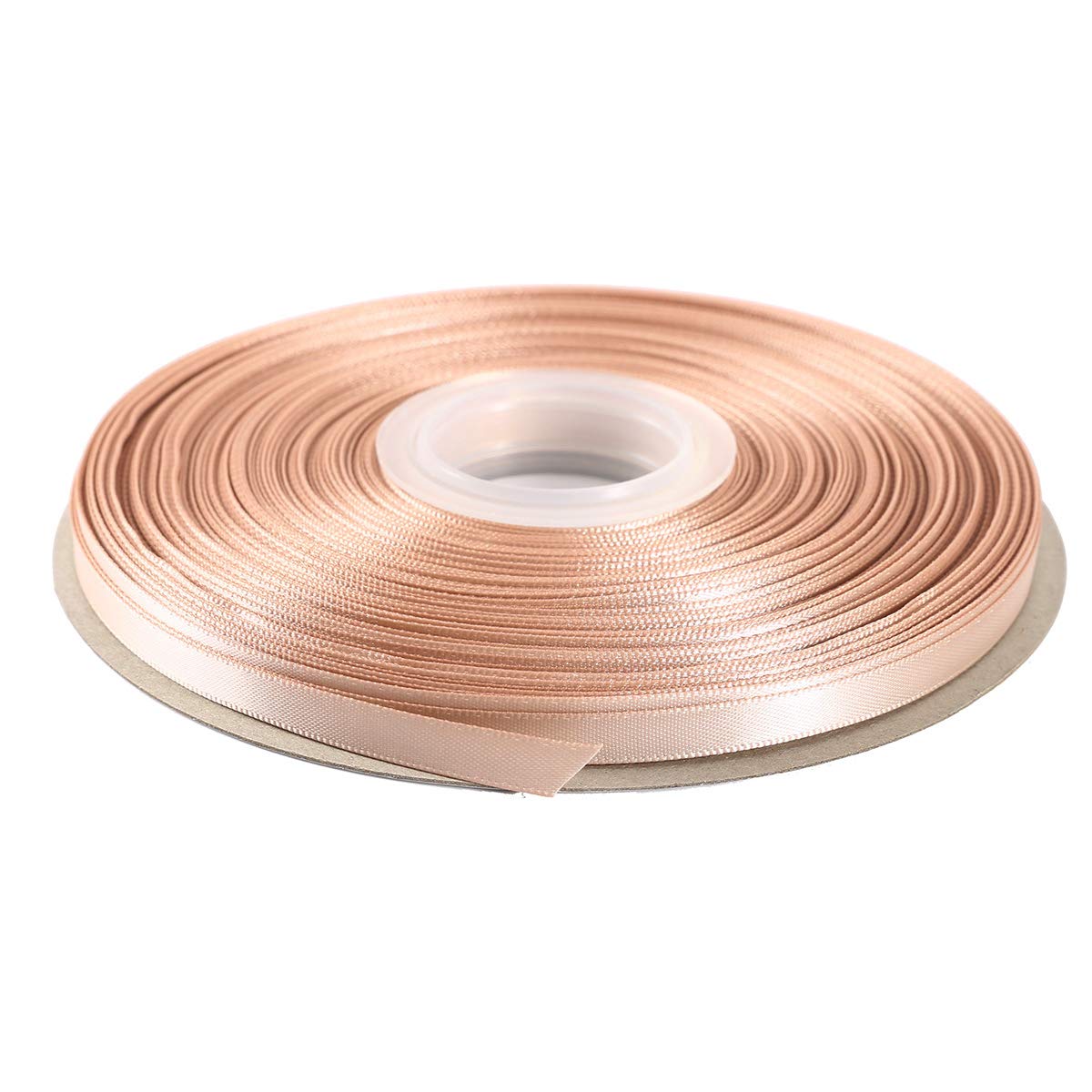 ITIsparkle 6mm Double Faced Satin Ribbon 45 Meters-Roll Set for Gift Wrapping Scrap Books Party Favor Hair Braids Baby Shower Decoration Floral Arrangement Craft Supplies, Vanilla Ribbon