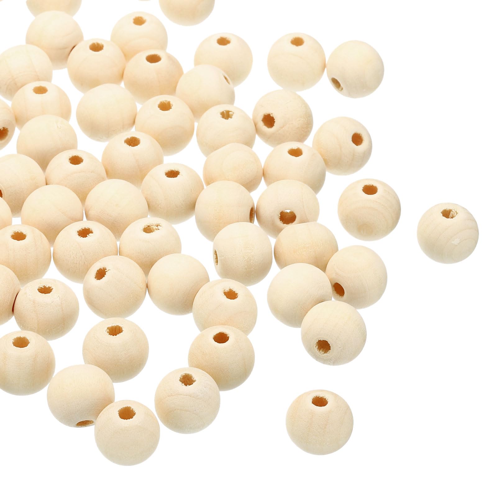 PATIKIL 14mm Natural Wood Beads, 350 Pack Unfinished Wooden Beads Round Loose Beads Spacer Beads for DIY Craft Jewelry Making Home Decoration