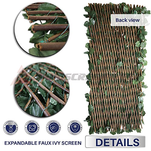 Windscreen4less Artificial Leaf Faux Ivy Expandable/Stretchable Privacy