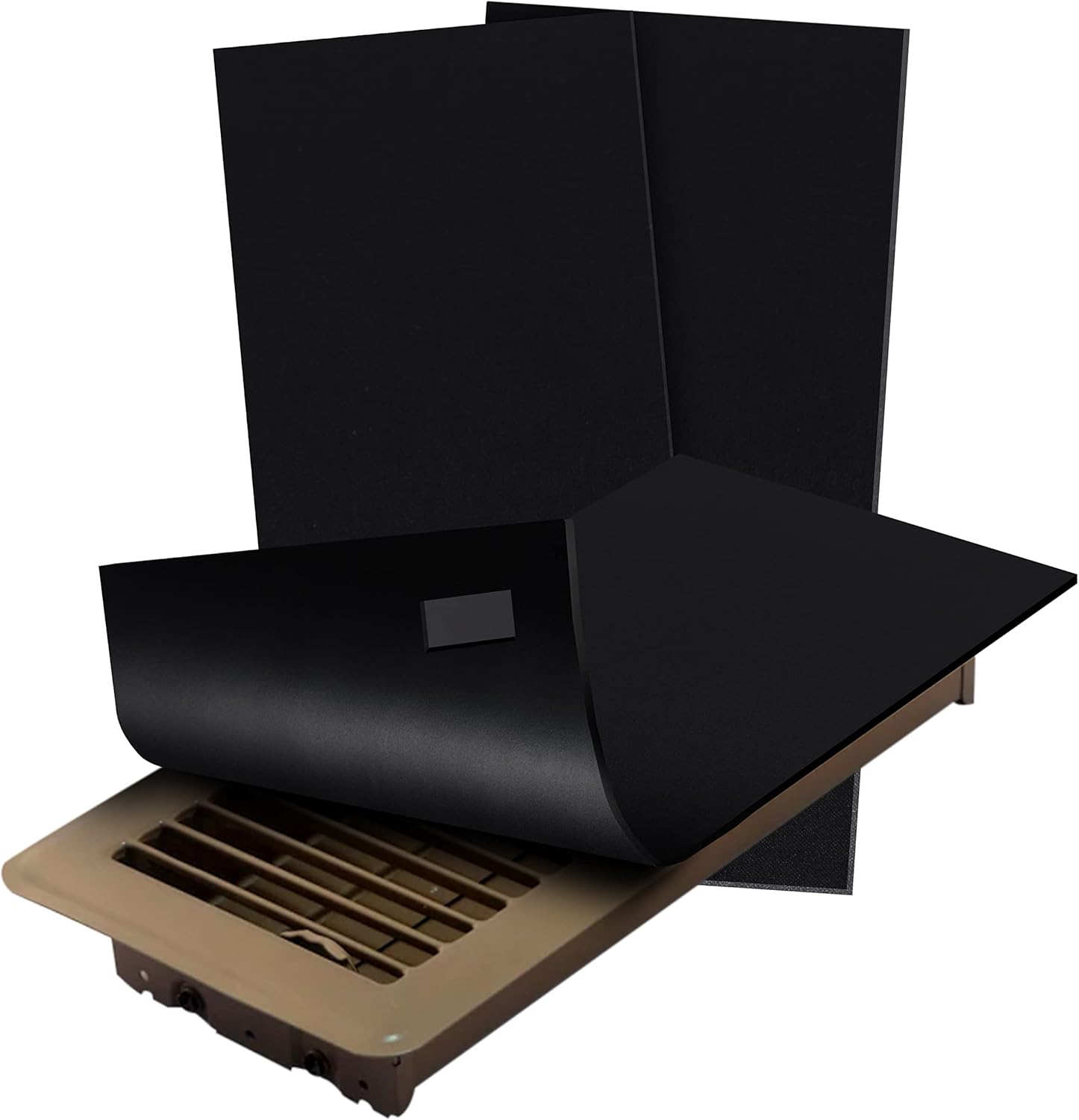 Registers, Grilles & Vents - SEAL360 Black Magnetic Vent Covers (3-Pack), Pocket for Complete Seal, 5.5