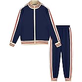 BPXOEO Boys' Tracksuits Set Long Sleeve Full Zip Active Jackets & Jogger Pants Suits 2 Piece Kids Sweatsuit for 4-12 Years