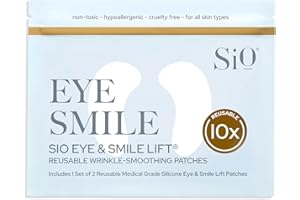 SiO Beauty Eye & Smile Lift | Eye & Smile Anti-Wrinkle Patches 2 Week Supply | Overnight Smoothing Silicone Patches for Wrink