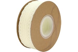 Nsilu Floral Pattern Fabric Lace Ribbon Trim for Sewing& Crafts Hair Bow Making, Gift Package Wrapping 1 Inch Wide (Rice White, 25 Yards)