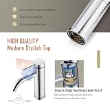 Peppermint Chrome Basin Tap 360° Swivel Monobloc Single Lever Hot Cold view 5