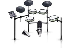 HAMPBACK ACE-510 Electric Drum Set with 10'' Drum Pads, 12'' Full Silicone Cymbals with Choke, Restore Authentic Drum Sound and Percussive Feel, Bluetooth Connection, Suitable for Professional Player