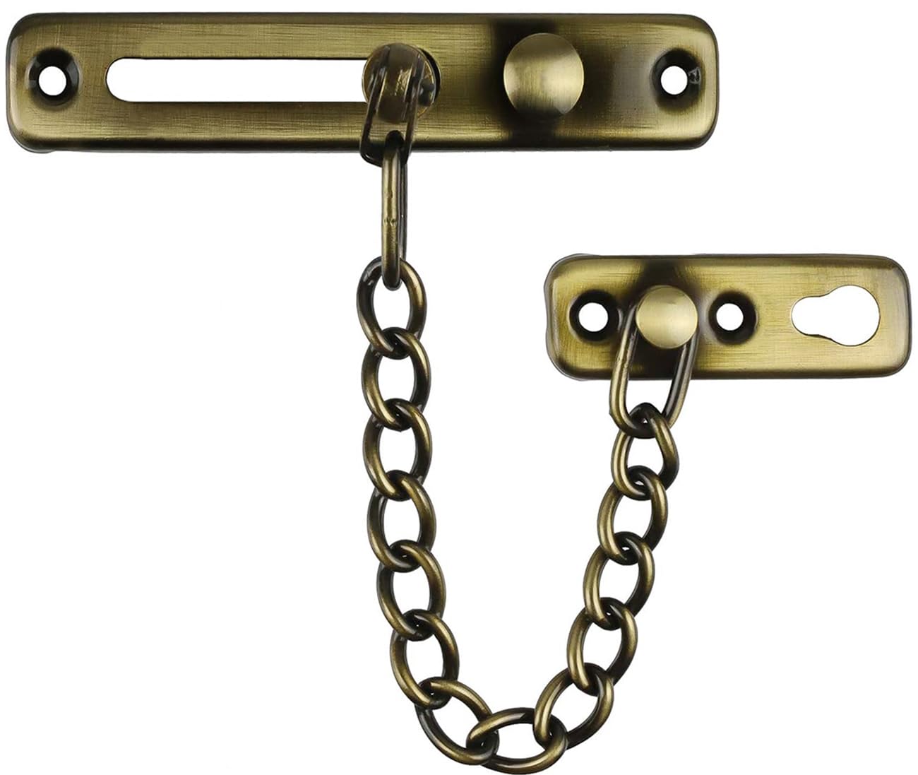Litensh Stainless Steel Door Chain Lock, External Internal Door Limiter Lock Door Restrictor Security Chain Door Lock Latch Bolt for Door Anti Theft Home Bronze Green
