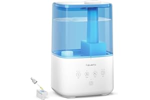 FABULETTA Humidifiers for Bedroom, Warm and Cool Mist Humidifier Large Room for Home, 45H Runtime Room Humidifier with Detachable Top-fill 4.5L Water Tank, 3 Mist Levels and Essential Oil Diffuser