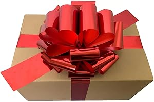 Ailuka 12-Inch Red Bow for Gift Wrapping - Big Pull Bow for Bikes, Cars, Kids Ride On, Presents, Holiday Decorations and Celebrations(1 Pack)