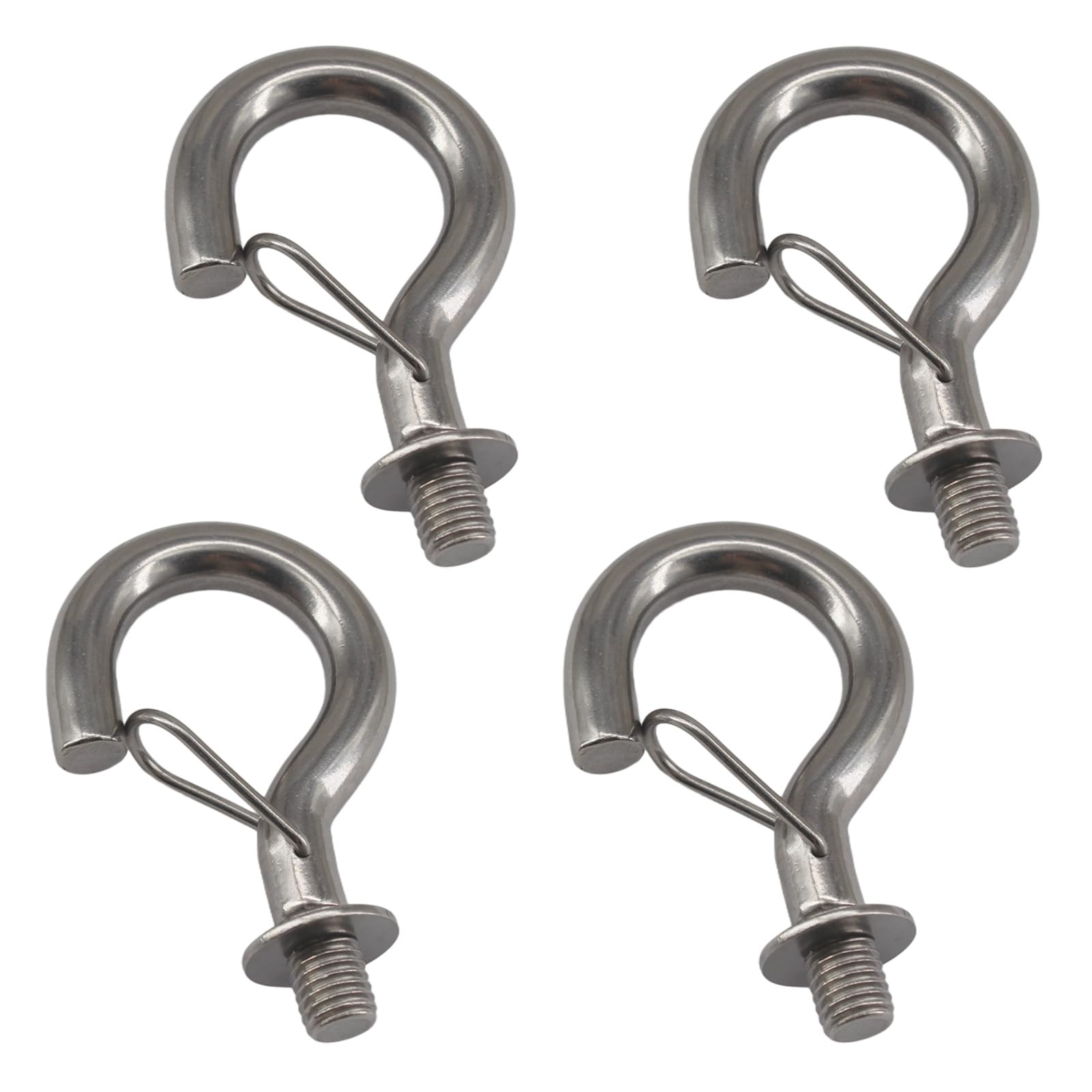 Zerniple (4 Pieces) M10 Hanging Hook 304 Stainless Steel Screw in Ceiling Hook Eye Hook with Spring Buckle