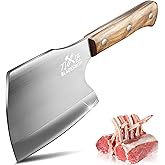 BLADESMITH Meat Cleaver Butcher Axe Bone Chopper Heavy Duty - 6.3'' Bone Cutting Knife Bone Breaker, Stainless Steel Thicken Blade & Pear Wood Handle, Slaughterhouse Looks Manly,2025 Gifts