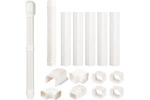 BEWAVE 3" 10 Ft Mini Split Line Set Cover Kit, Decorative PVC Tubing Cover Kit for Mini Split Air Conditioners and Heat Pumps