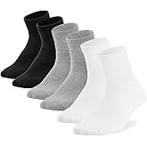 Womens Ankle Socks Full Cushioned Cotton Socks 6 Pairs Anti-blister Quarter Athletic Socks 7-10/10-13