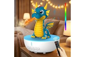 Aromatherapy Diffuser, Small Essential Oil Diffuser for Home, Office & Bedroom, Dragon Design with Remote Control, 10 White N
