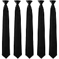 Clip on Ties for Men Solid Color Men's 20 Inch Pretied Uniform Solid Color Clip on Tie