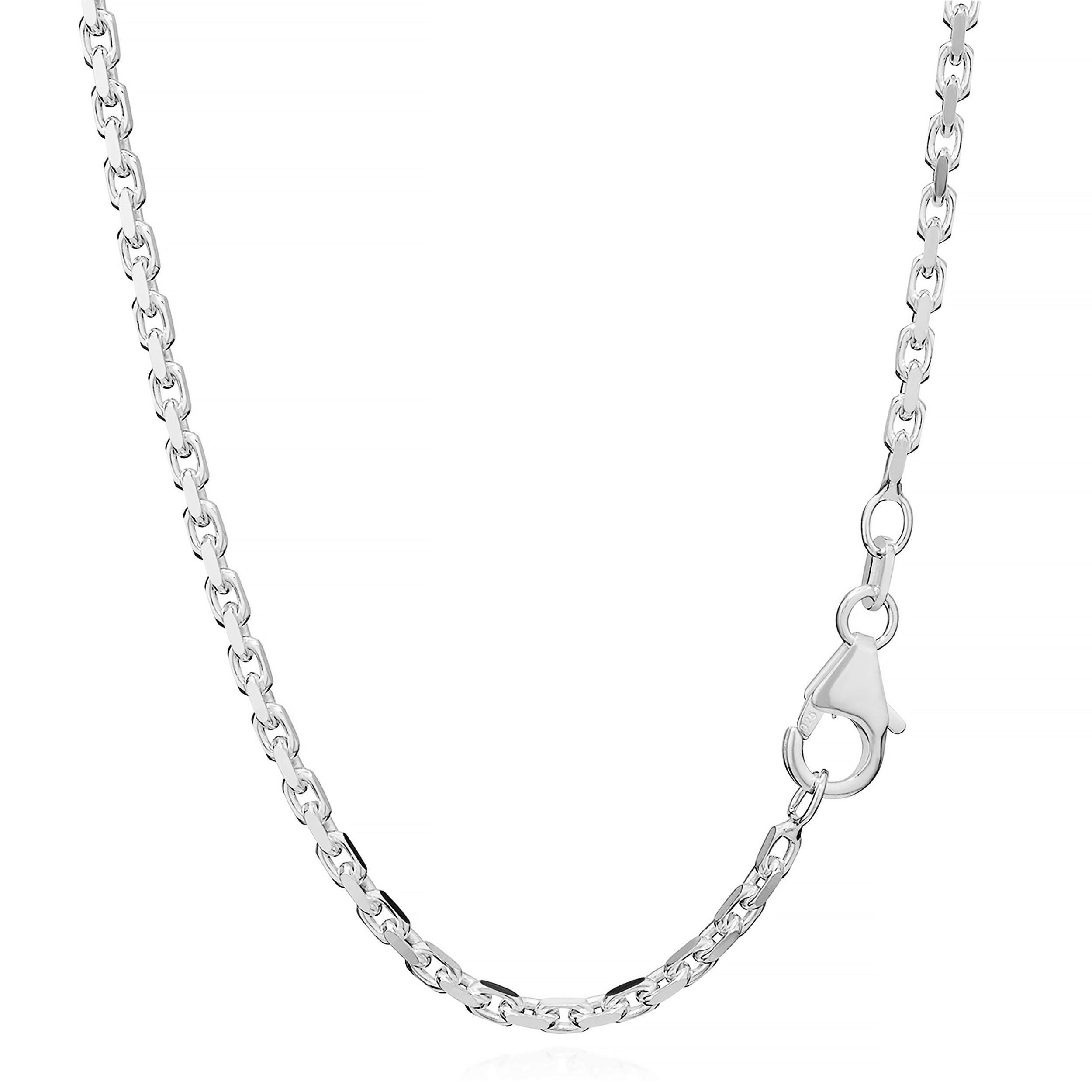 NKlaus 90cm solid anchorchain necklace 925 silver chain diamond 2,00mm wide 8952