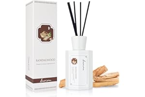 Aeviva Reed Diffuser Set, Sandalwood Scented Oil Diffuser, 6.76 fl oz (200 ml) Home Fragrance Diffuser with Reed Sticks, Air Fresheners for Home, Bathroom Shelf Decor