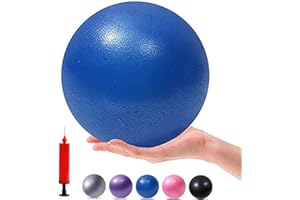MOMPLUS Exercise Pilates Mini Yoga Balls Barre Small for Home Stability Squishy Training Physical Therapy Improves Balance with Pump