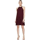 S.L. Fashions Womens Short Beaded Halter Neck Cocktail Gown, Wedding Guest, Party Dress, (Petite and Regular Sizes)