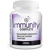 Immunity Complete - 20-in-1 Immune System Booster Formula with Cat's Claw, Quercetin, Vitamin C, and Olive Leaf Extract 60ct
