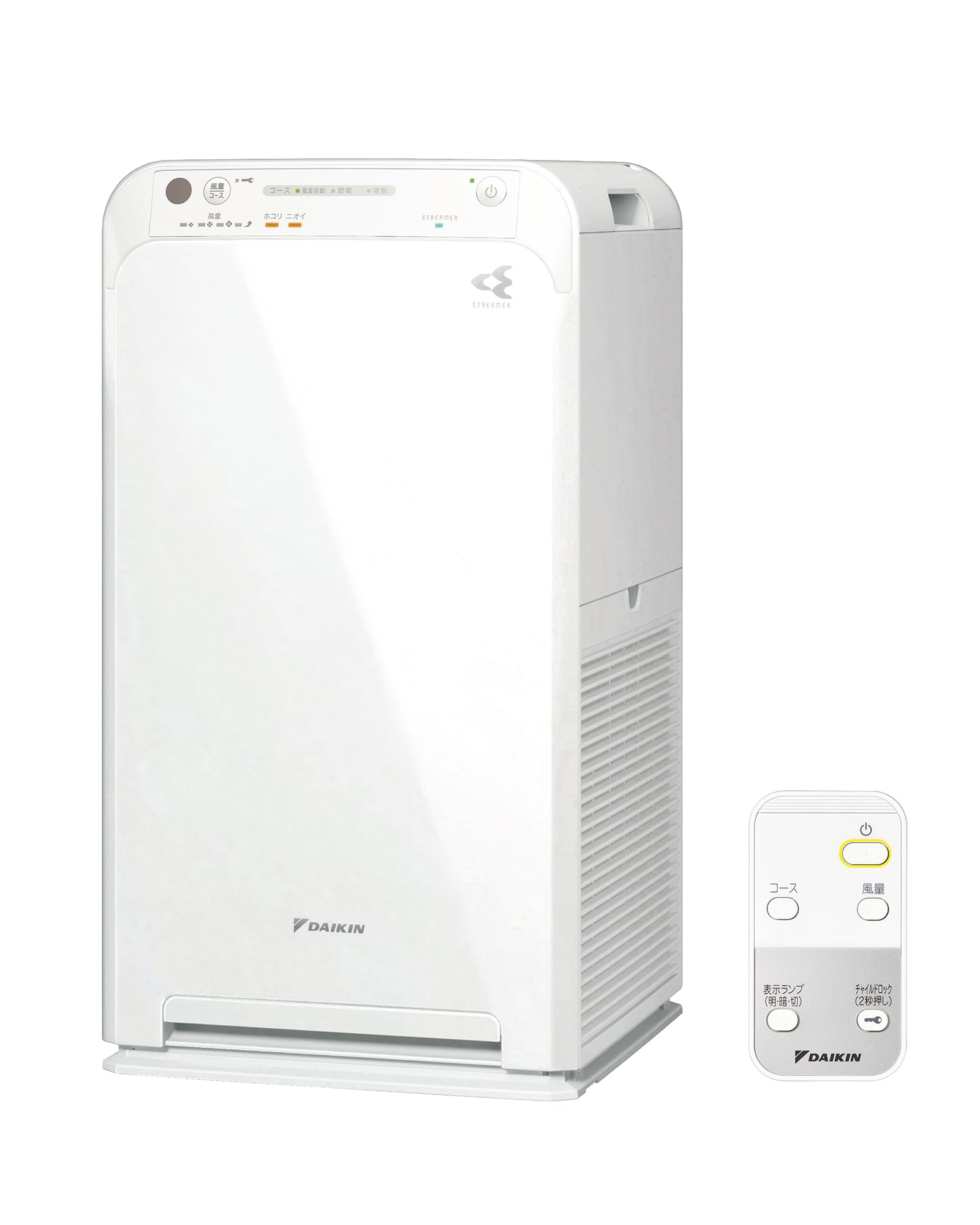 ダイキン【ペットの毛･ニオイ対策】空気清浄機（加湿無し）2025年モデル MC555A-W 25畳 10年間フィルター交換不要 コンパクト ストリーマ 静音 お手入れ簡単 スピード吸込 壁際設置 リビング 寝室 節電 花粉 ハウスダスト ウイルス アレルゲン（ﾀﾞﾆ､ｶﾋﾞ）PM2.5 脱臭 の商品画像