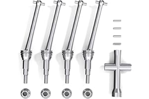 HYPER GO 16410S 1:16 Scale RC Car Upgrade Accessories Front Rear Metal Drive Shaft CVD Set, Spare Parts RC Vehicle Rotor Shafts for H16GT H16DR H16BM H16PL 16208 16210 16207(4 Pcs)