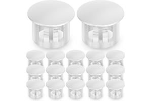 QCDENG 100PCS 3/8" White Plastic Plugs Hole, Round PA66 Plug Furniture Hole Decorative Cover