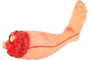 FOMIYES Halloween Scary Fake Severed Leg Prop, Realistic Broken Human Body Part Prank for Haunted House