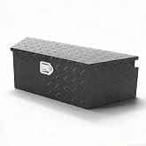 Weetron 39 inch Trailer Tongue Box,Aluminum Trailer Tool Box for Storage,Trailer Box w/Lock and Keys,Heavy Duty Waterproof Black Box - 39 X 15 X 12 inch