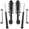 TRQ Front and Rear Suspension Kit Complete Strut & Coil Spring Assembly Shock Absorber Sway Bar Stabilizer Link Compatible with 2012-2018 Toyota Prius C
