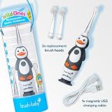 Brush-Baby Kids Rechargeable Electric Toothbrush 0-10 Years WildOnes Penguin view 8
