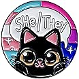 Lapel Pin Gift MYOSPARK Bisexual Cat Brooch Pin - LGBT Pride