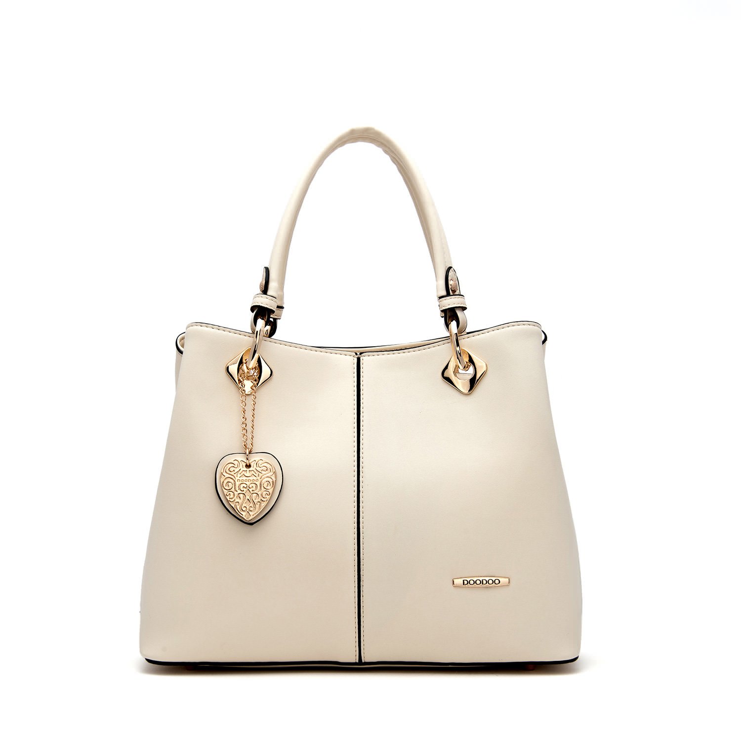 DEERWORD Women's Handbags Shoulder Bags Top-Handle Faux Leather Convertible Tote Crossbody Hobo White