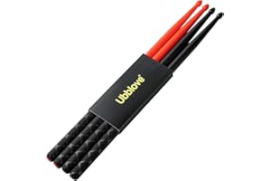 UBBLOVE Nylon Drumsticks 2 pairs with ANTI-SLIP Handles for Drum,Exercise Plastic Drum Sticks,Attractive,Light and Durable Sticks for Drums,Musical Instrument Percussion Accessories (Black and Red)