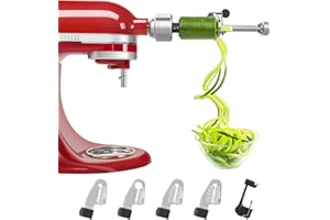Bestand Spiralizer Attachment Compatible with KitchenAid Stand Mixer, Comes with Peel, Core and Slice, Not KitchenAid Brand Spiralizer Attachment (5 Blades)