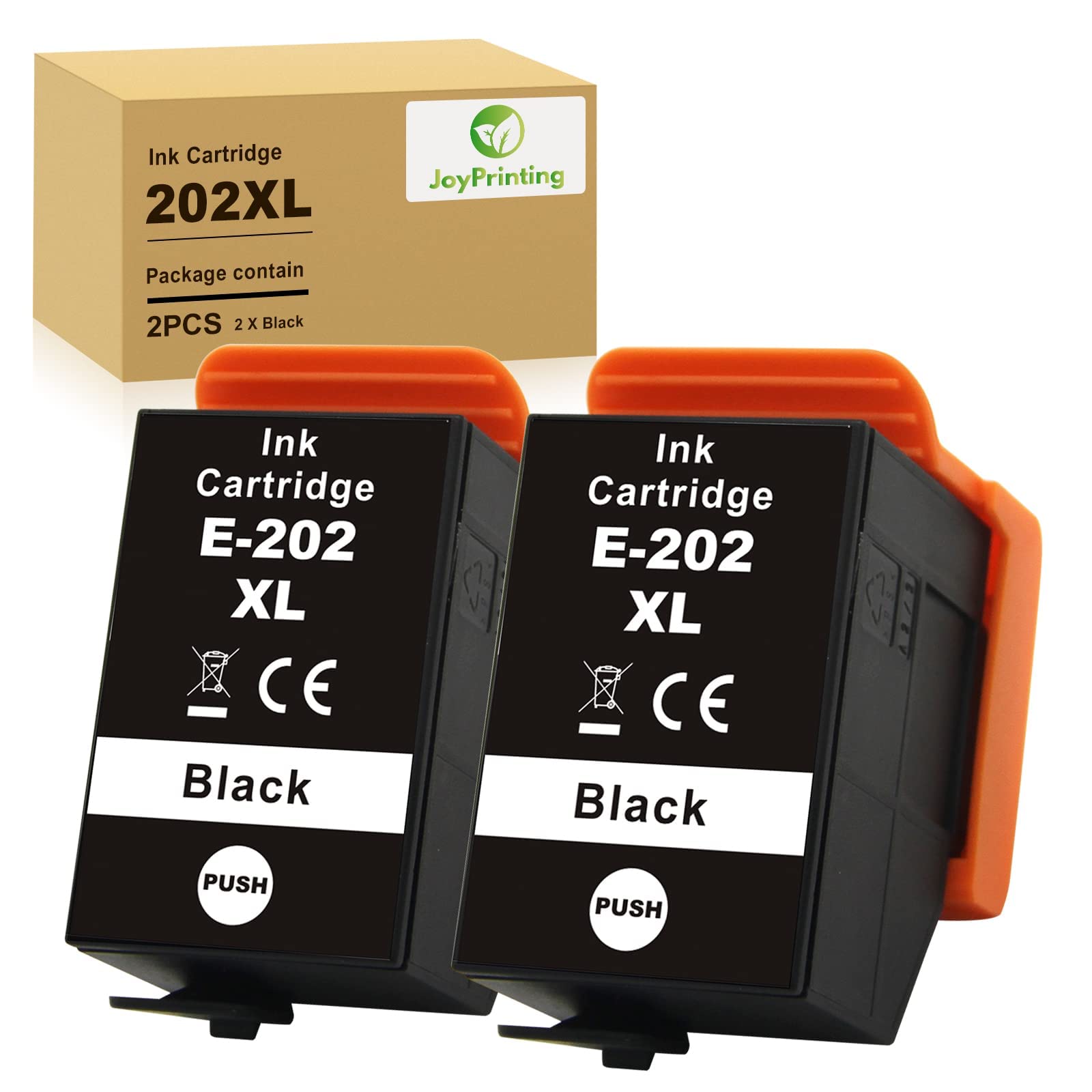 JoyPrinting 2 Pack 202XL Ink Cartridges for Epson 202 202XL Ink Black Compatible with Epson Expression Premium XP-6000 XP-6005 XP-6100 XP-6105 Printer