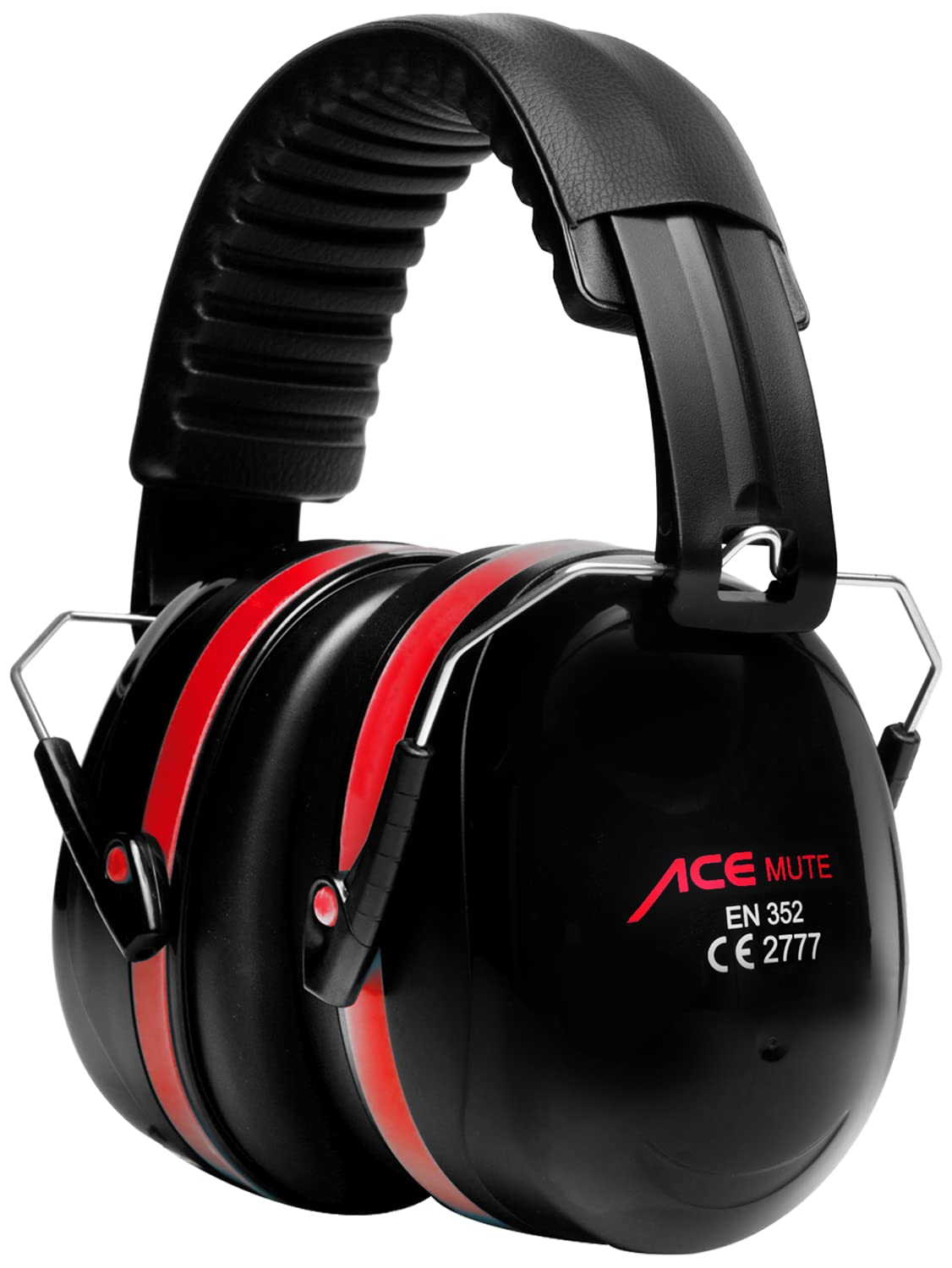 ACE Mute Capsule Ear Protection - Passive Ear Defenders with 32 dB SNR - Perfect for Construction and Industry - Red - One Size