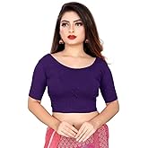themilestocks Women's Blouses Readymade Gold Stretchable Saree Crop Top Choli Free Size