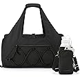 BAGSMART Gym Bag for Women, Lightweight Duffel Bag with Shoe Compartment, Weekender Bags with Wet Pocket, Workout Yoga Tote Bag for Women, Black